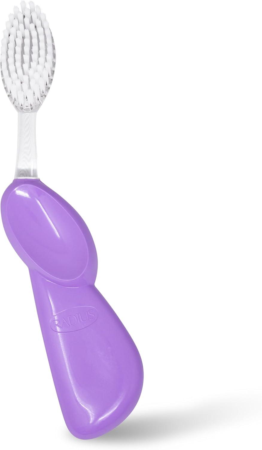 image:imageRADIUS Toothbrush Big Brush with Replaceable Brush Head BPA Free ADA Accepted Left Hand Purple Brush with Purple CasePastel Lavender