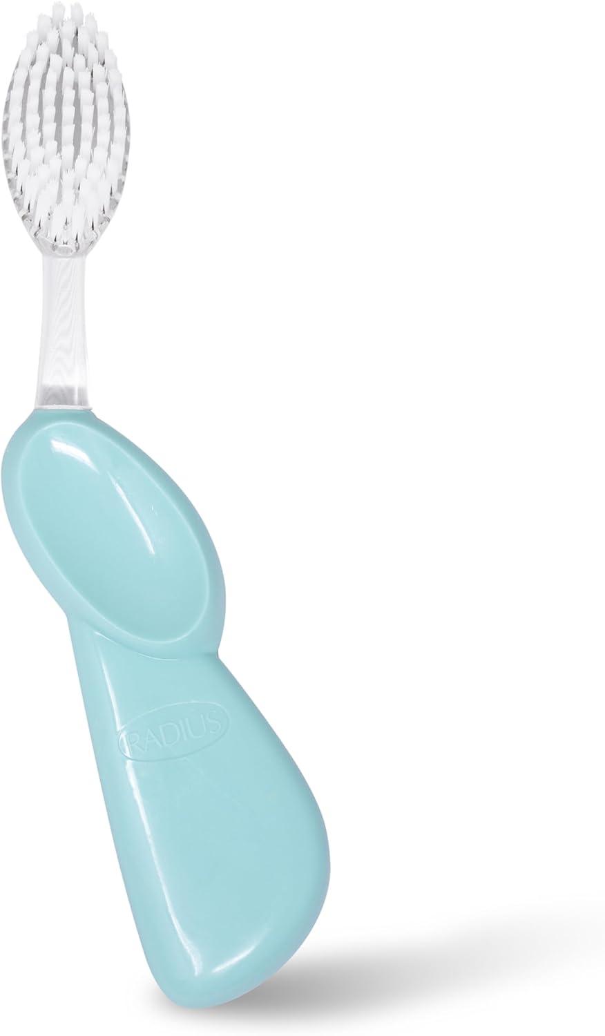 image:imageRADIUS Toothbrush Big Brush with Replaceable Brush Head BPA Free ADA Accepted Left Hand Purple Brush with Purple CasePastel Mint