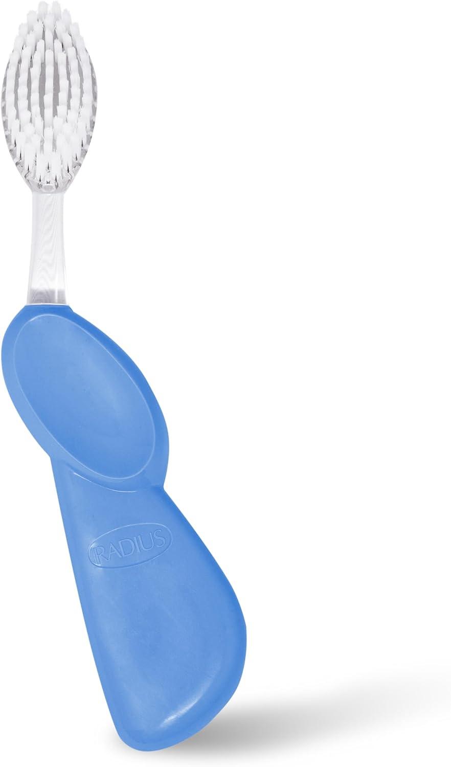 image:imageRADIUS Toothbrush Big Brush with Replaceable Brush Head BPA Free ADA Accepted Left Hand Purple Brush with Purple CasePastel Periwinkle Blue