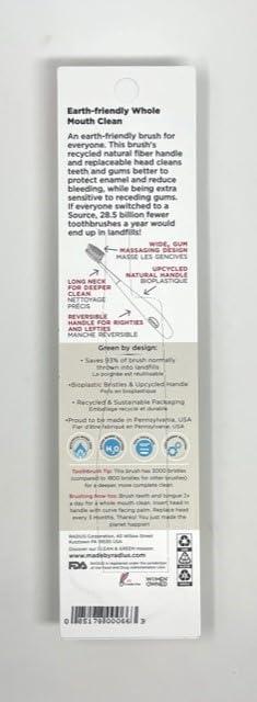 image:imageRADIUS Toothbrush Source Floss Brush BPA Free amp ADA Accepted Improve Gum Health amp Reduce Gum Issues Soft Cornstarch Pack of 1Cornstarch