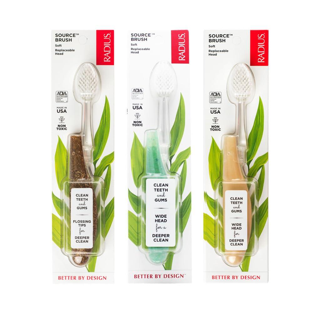 image:imageRADIUS Toothbrush Source Floss Brush BPA Free amp ADA Accepted Improve Gum Health amp Reduce Gum Issues Soft Cornstarch Pack of 1HempSoda Pop EcogrindCoconut