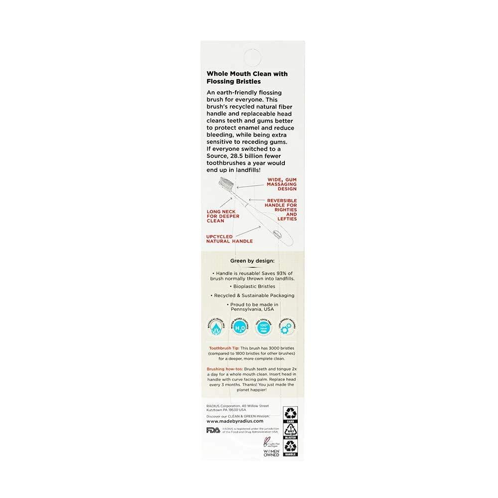 image:imageRADIUS Toothbrush Source Floss Brush BPA Free amp ADA Accepted Improve Gum Health amp Reduce Gum Issues Soft Cornstarch Pack of 1Soda Pop Ecogrind