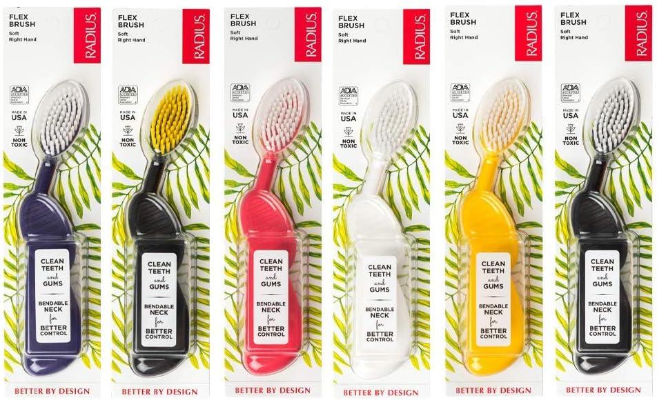 image:imageRadius Toothbrush Flex Brush BPA Free amp ADA Accepted Designed to Improve Gum Health amp Reduce Gum Issues Right Hand Lime White Pack of 1Assorted