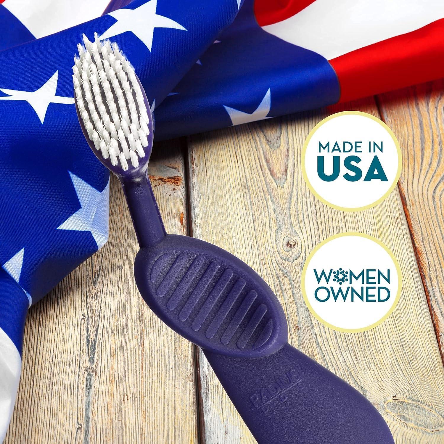 image:imageRadius Toothbrush Flex Brush BPA Free amp ADA Accepted Designed to Improve Gum Health amp Reduce Gum Issues Right Hand Lime White Pack of 1BlackWhite