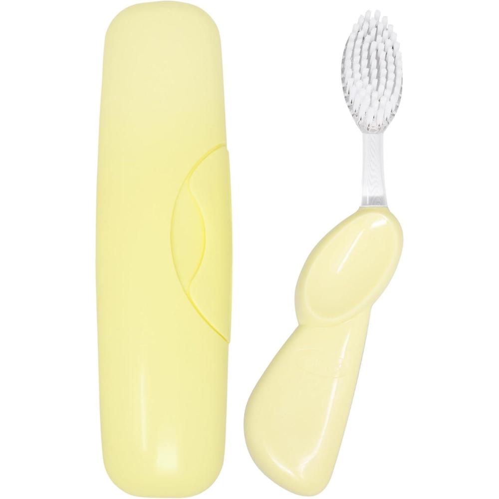 image:imageRADIUS Toothbrush Big Brush with Replaceable Brush Head BPA Free ADA Accepted Left Hand Purple Brush with Purple CasePastel Lemon Meringue