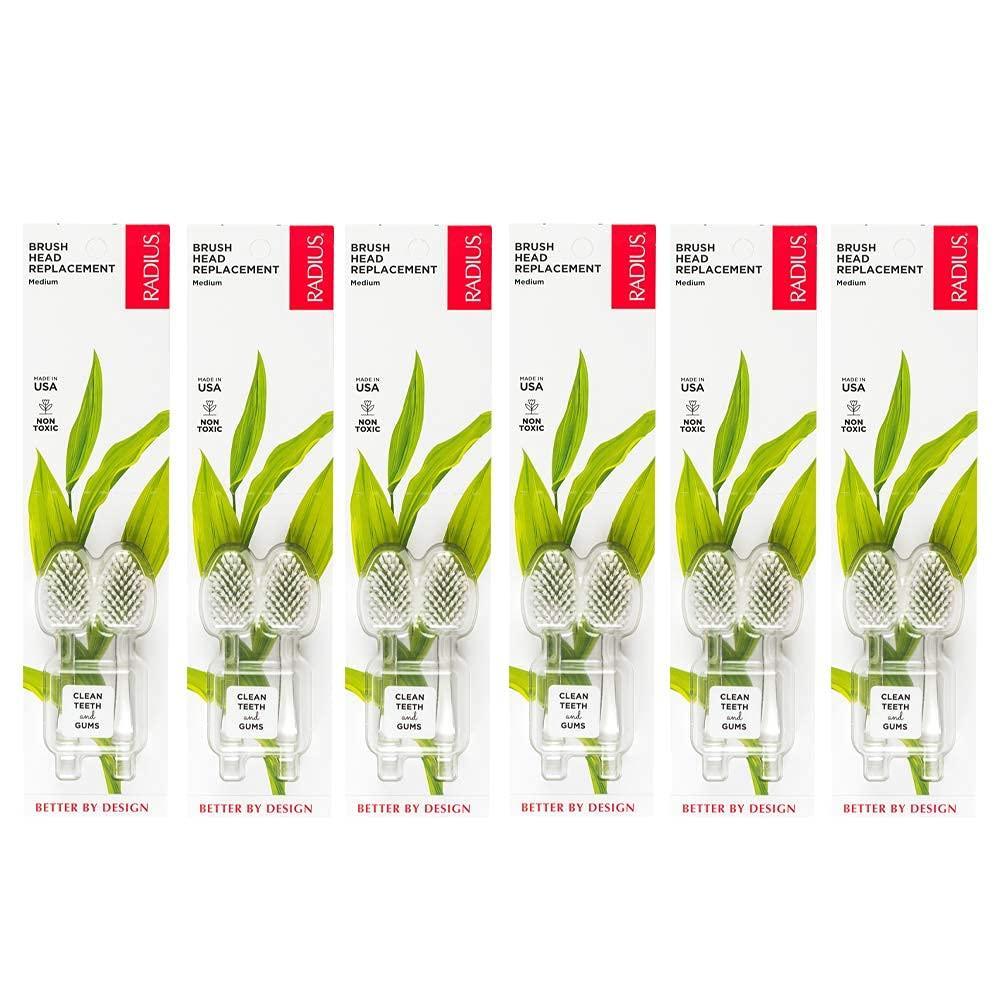 image:imageRADIUS Toothbrush Replacement Brush Heads 2Count Improve Gum Health amp Reduce Gum Issues Medium Pack of 6