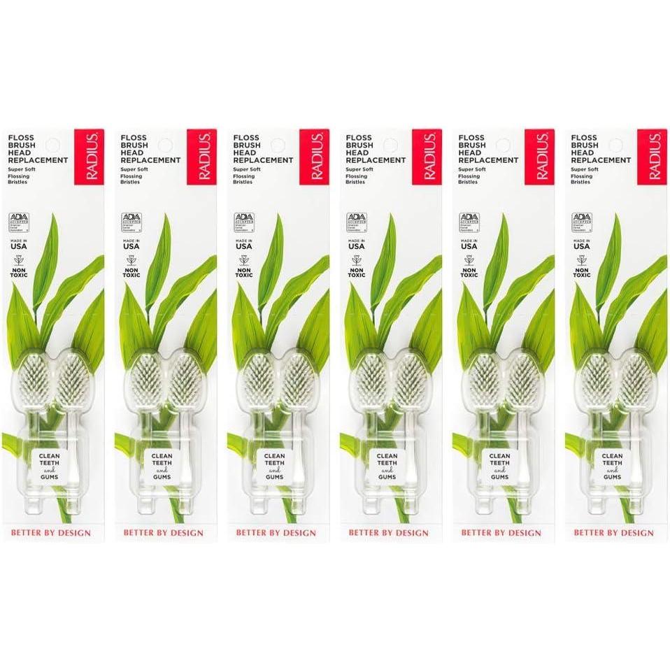 image:imageRADIUS Toothbrush Replacement Brush Heads 2Count Improve Gum Health amp Reduce Gum Issues Super Soft Pack of 61 Count Pack of 6