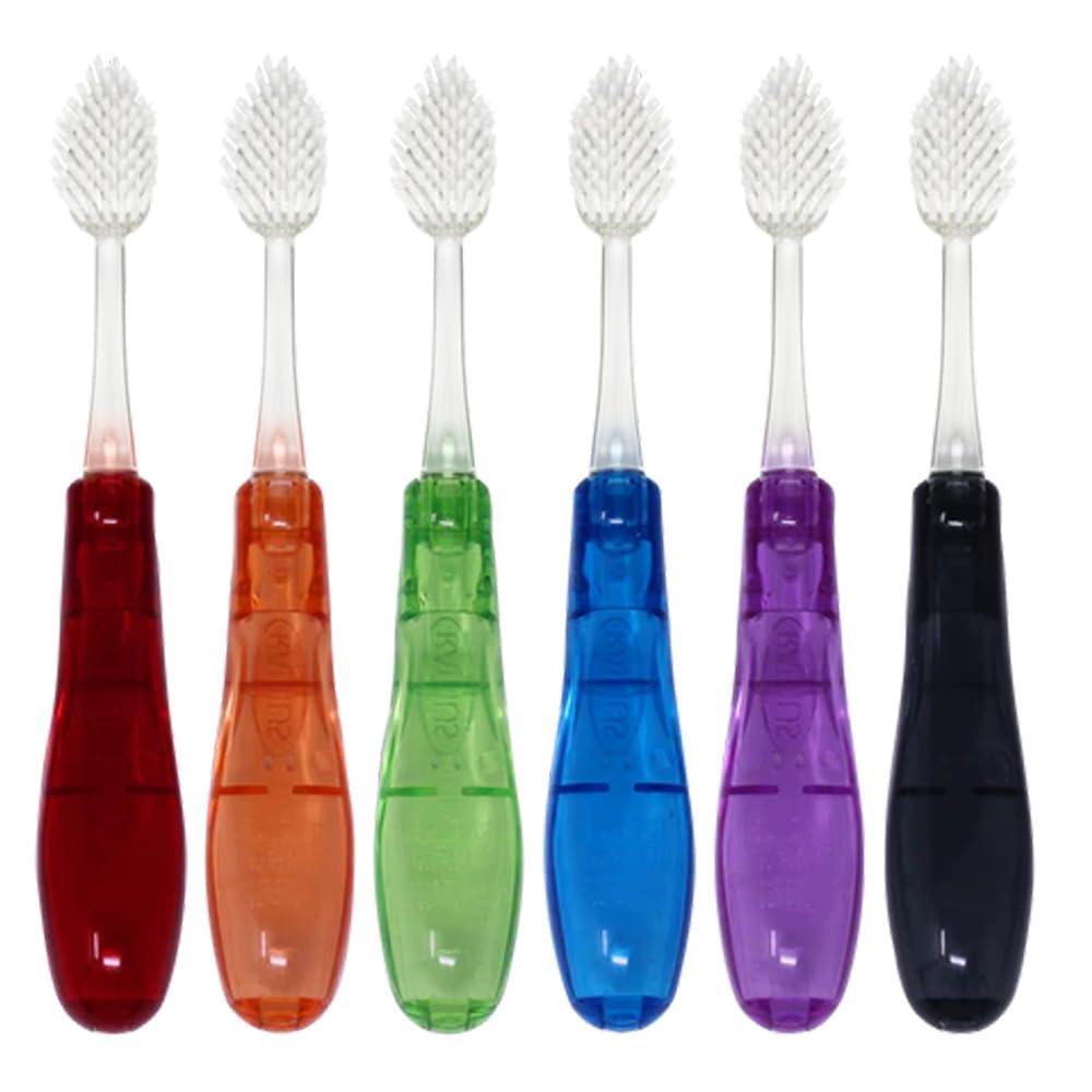 image:imageRADIUS Tour Travel Brush amp Case with Replaceable Brush Head ADA Accepted Toothbrush Improve Gum Health  Blue Smoke Green  Pack of 3Assorted