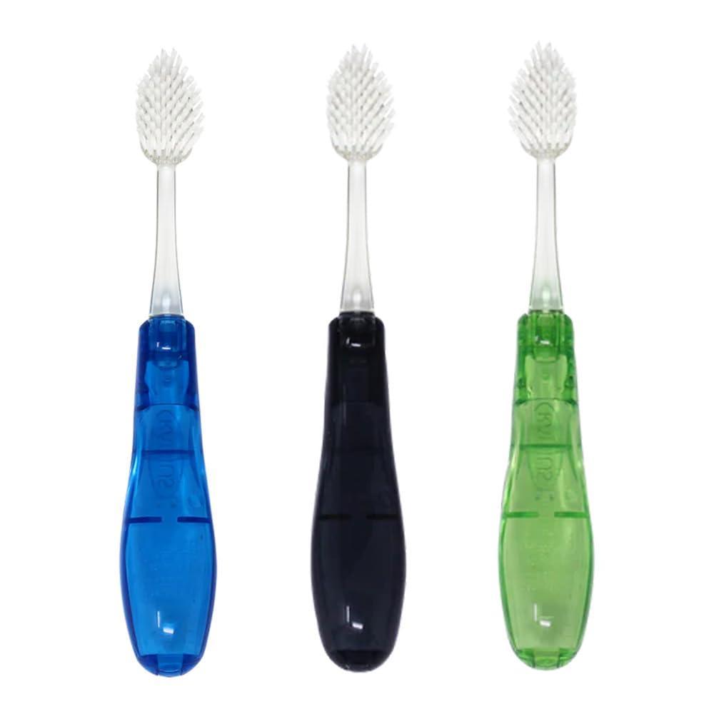 image:imageRADIUS Tour Travel Brush amp Case with Replaceable Brush Head ADA Accepted Toothbrush Improve Gum Health  Blue Smoke Green  Pack of 3BlueSmokeGreen