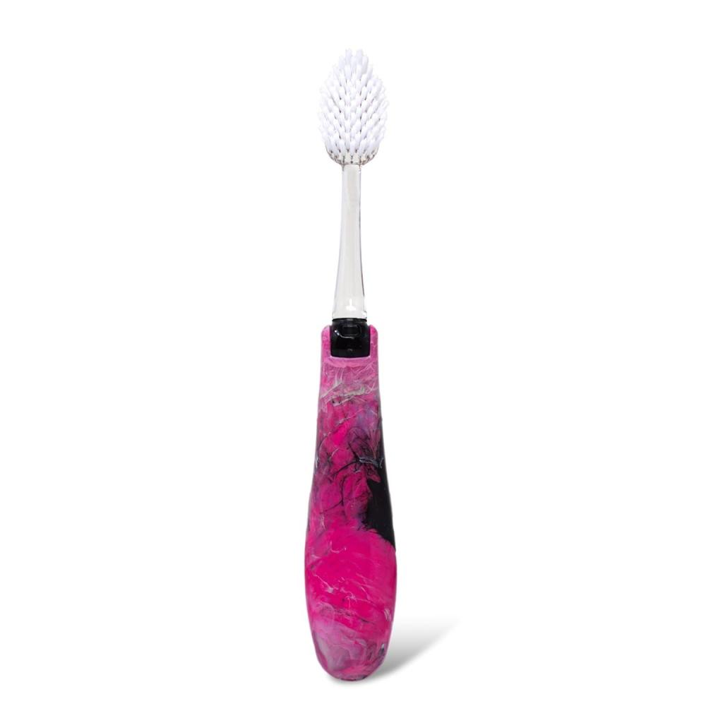 image:imageRADIUS Tour Travel Brush amp Case with Replaceable Brush Head ADA Accepted Toothbrush Improve Gum Health  Blue Smoke Green  Pack of 3Pink Camo