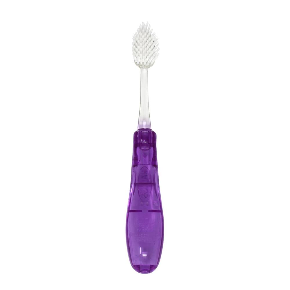 image:imageRADIUS Tour Travel Brush amp Case with Replaceable Brush Head ADA Accepted Toothbrush Improve Gum Health  Blue Smoke Green  Pack of 3Purple
