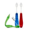 RADIUS Tour Travel Brush & Case with Replaceable Brush Head ADA Accepted Toothbrush Improve Gum Health – Blue Smoke Green – Pack of 3(Black)