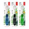 RADIUS Tour Travel Brush & Case with Replaceable Brush Head ADA Accepted Toothbrush Improve Gum Health – Blue Smoke Green – Pack of 3(Blue/Smoke/Green)