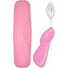 RADIUS Toothbrush Big Brush with Replaceable Brush Head BPA Free ADA Accepted – Left Hand – Purple Brush with Purple Case(Pastel Pink)