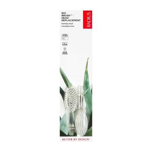 RADIUS Toothbrush Replaceable Brush Heads 2-Count Improve Gum Health & Reduce Gum Issues – Soft Big Head – Pack of 6(Clear)