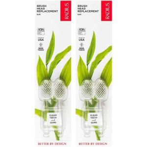 RADIUS Toothbrush Replacement Brush Heads 2-Count Improve Gum Health & Reduce Gum Issues – Super Soft – Pack of 6(2 Count (Pack of 2))