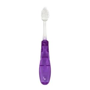 RADIUS Tour Travel Brush & Case with Replaceable Brush Head ADA Accepted Toothbrush Improve Gum Health – Blue Smoke Green – Pack of 3(Purple)