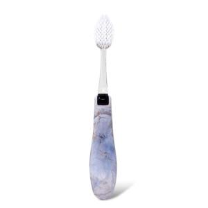 RADIUS Tour Travel Brush & Case with Replaceable Brush Head ADA Accepted Toothbrush Improve Gum Health – Blue Smoke Green – Pack of 3(White Camo)