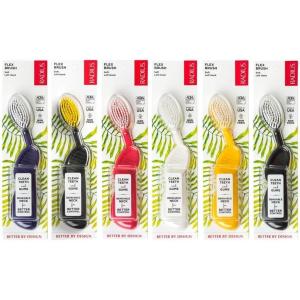 Radius Toothbrush Flex Brush BPA Free & ADA Accepted Designed to Improve Gum Health & Reduce Gum Issues – Right Hand – Lime White – Pack of 1(Assorted)