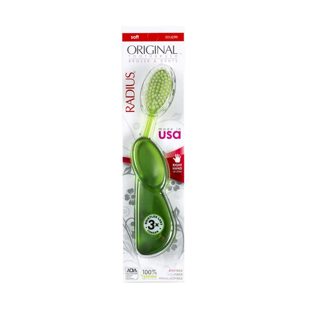 image:imageRADIUS Big Brush with Replaceable Head BPA Free amp ADA Accepted Toothbrush Designed to Improve Gum Health amp Reduce Gum Issues Right Hand Assorted Pack of 6LimeNatural