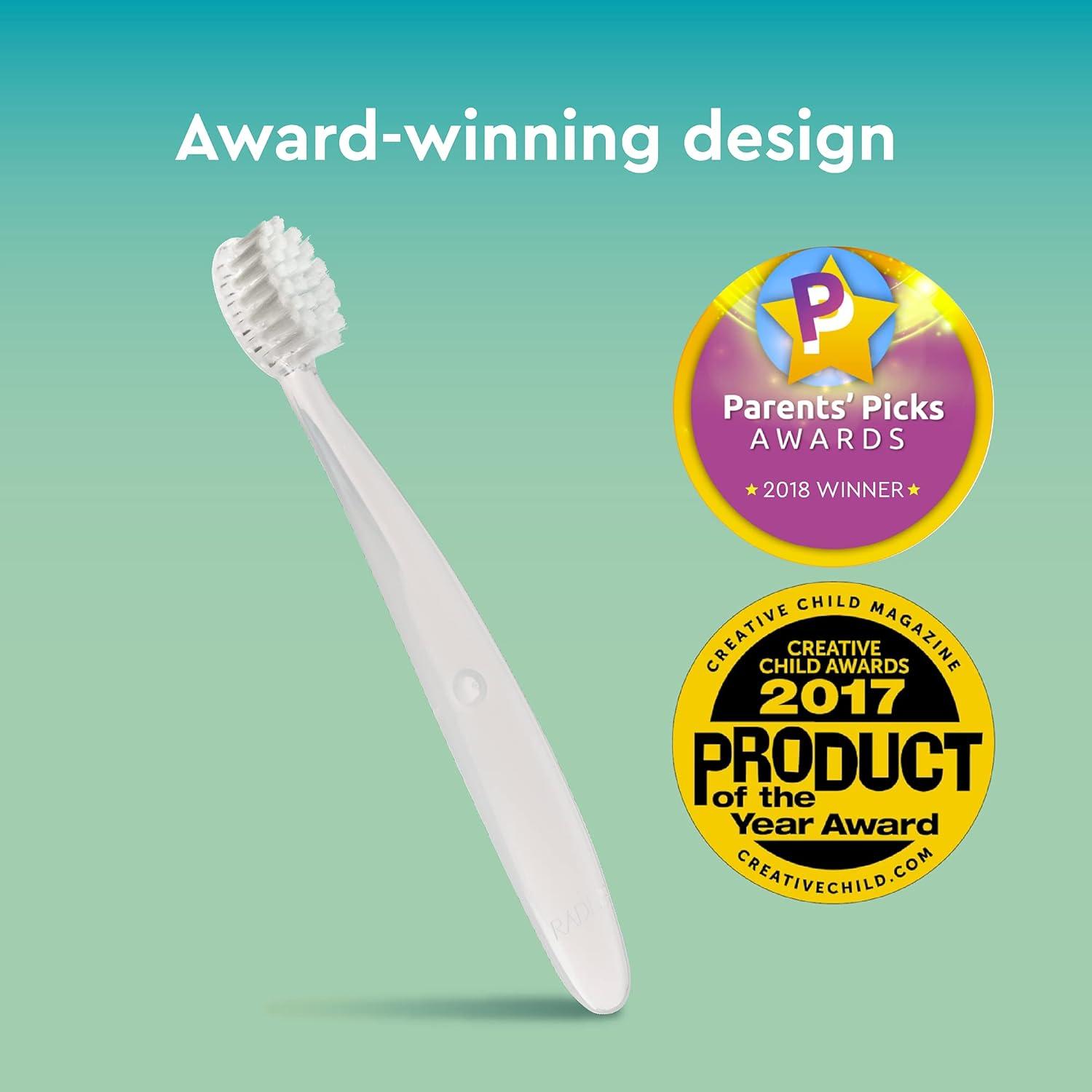 image:imageRADIUS Childrens Toothbrush Pure Brush Ultra Soft BPA Free ADA Accepted Designed for Delicate Teeth for Kids 6 Months and Up Clear Pack of 13 Count Pack of 1