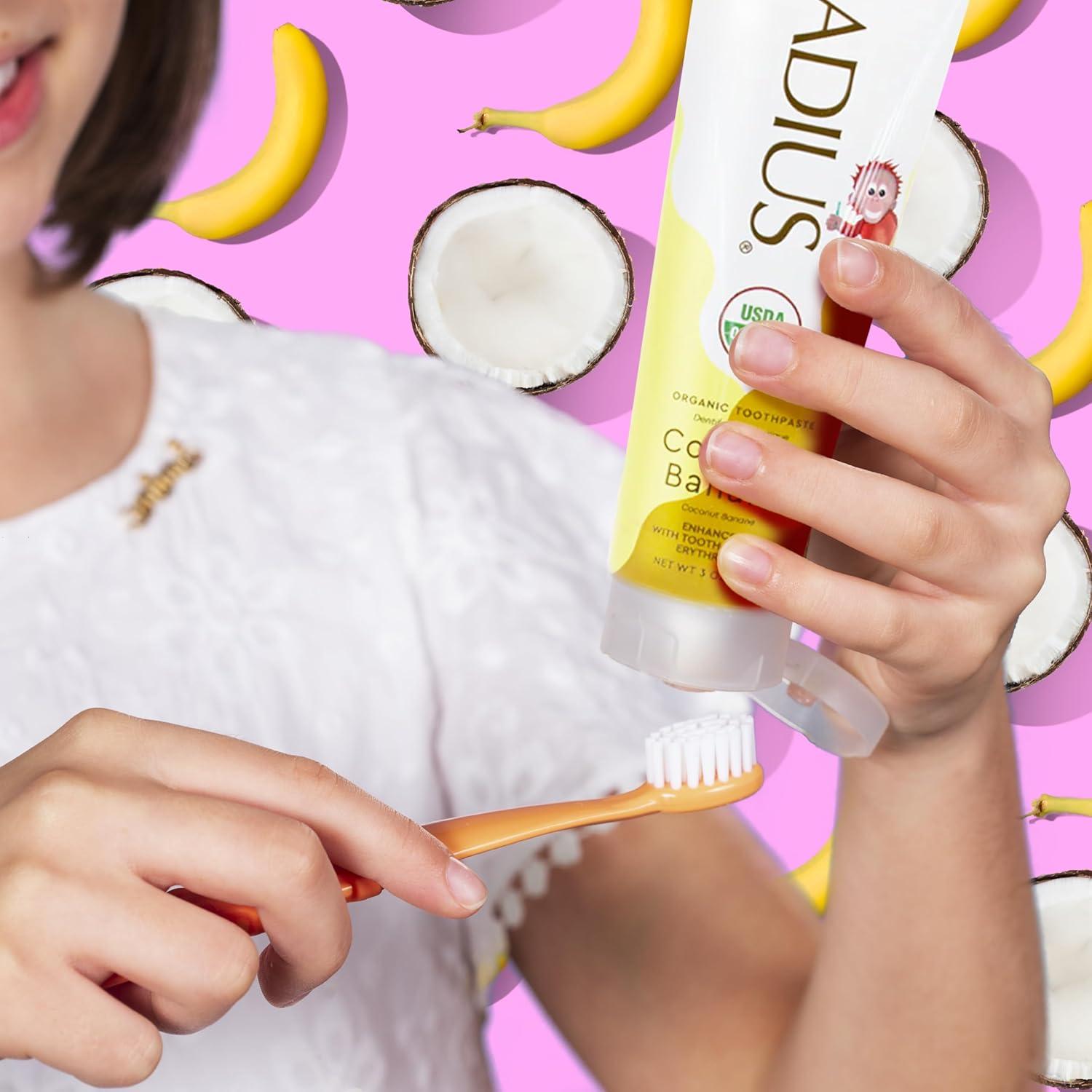 image:imageRADIUS Childrens Toothpaste Coconut Banana 3 oz NonToxic ChemicalFree GlutenFree Designed to Improve Gum Health amp Prevent Cavities Pack of 2Coconut Banana