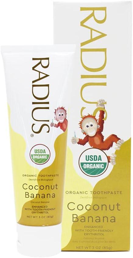 image:imageRADIUS Childrens Toothpaste Coconut Banana 3 oz NonToxic ChemicalFree GlutenFree Designed to Improve Gum Health amp Prevent Cavities Pack of 2Coconut Banana