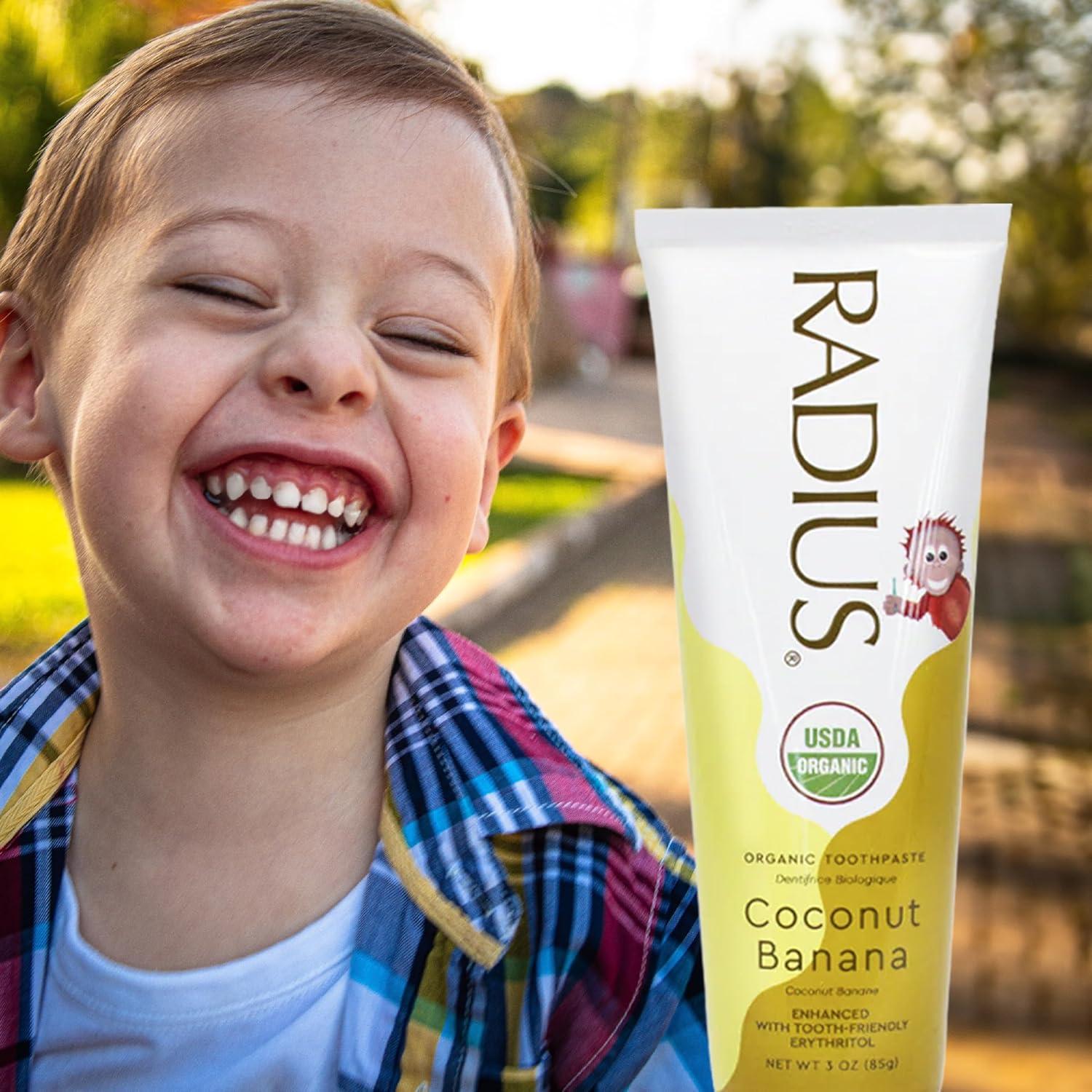 image:imageRADIUS Childrens Toothpaste Coconut Banana 3 oz NonToxic ChemicalFree GlutenFree Designed to Improve Gum Health amp Prevent Cavities Pack of 2Coconut Banana