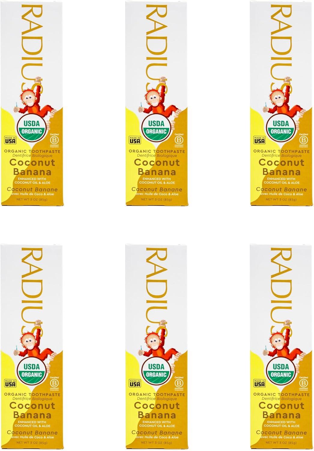 image:imageRADIUS Childrens Toothpaste Coconut Banana 3 oz NonToxic ChemicalFree GlutenFree Designed to Improve Gum Health amp Prevent Cavities Pack of 2Coconut Banana