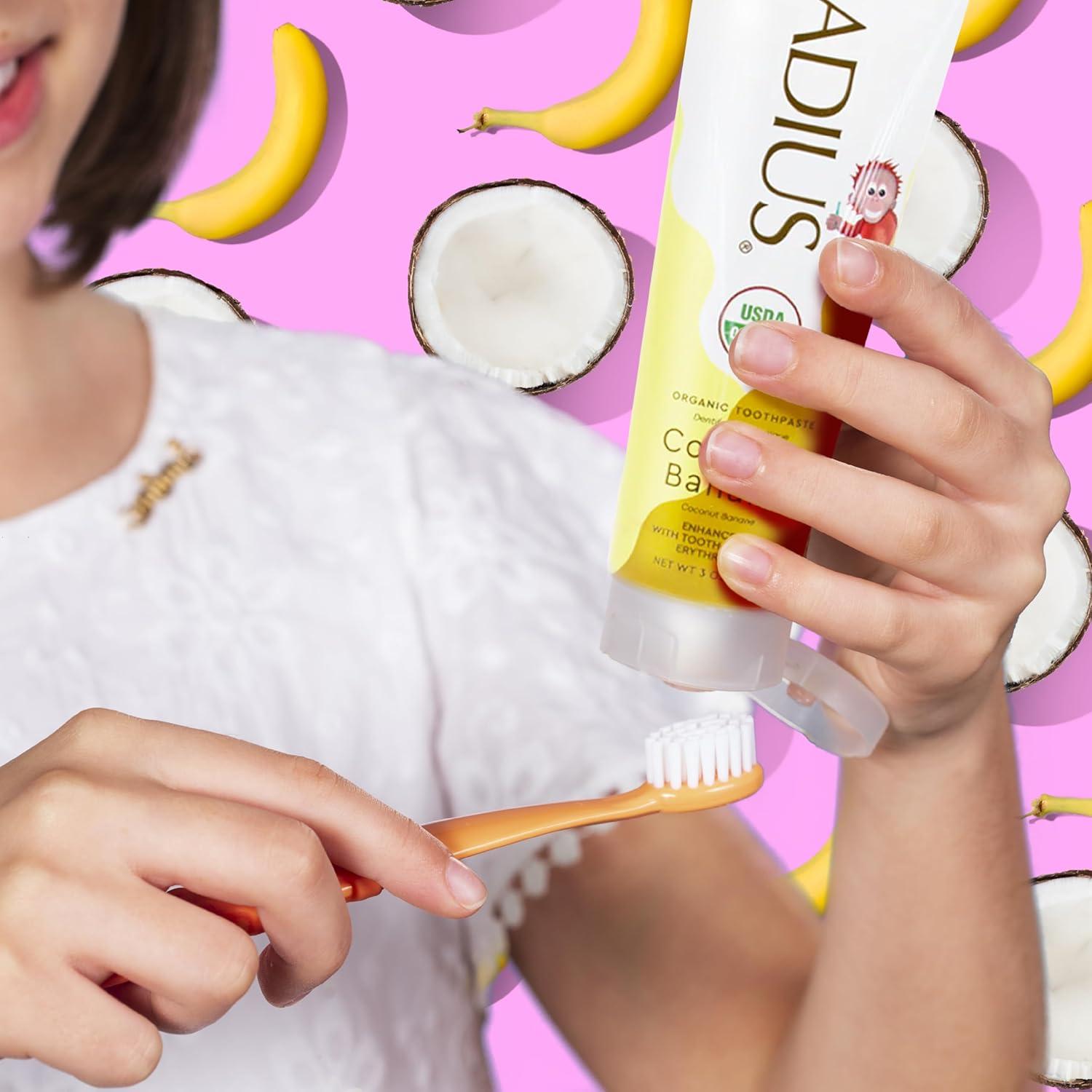 image:imageRADIUS Childrens Toothpaste Coconut Banana 3 oz NonToxic ChemicalFree GlutenFree Designed to Improve Gum Health amp Prevent Cavities Pack of 2Coconut Banana