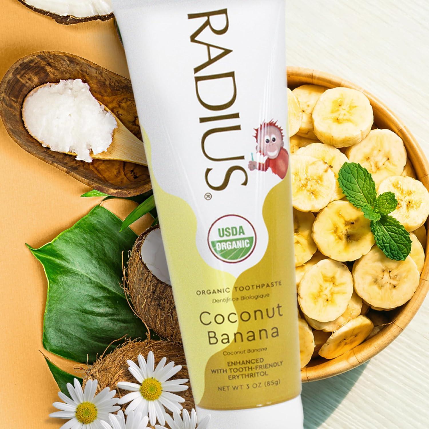 image:imageRADIUS Childrens Toothpaste Coconut Banana 3 oz NonToxic ChemicalFree GlutenFree Designed to Improve Gum Health amp Prevent Cavities Pack of 2Coconut Banana