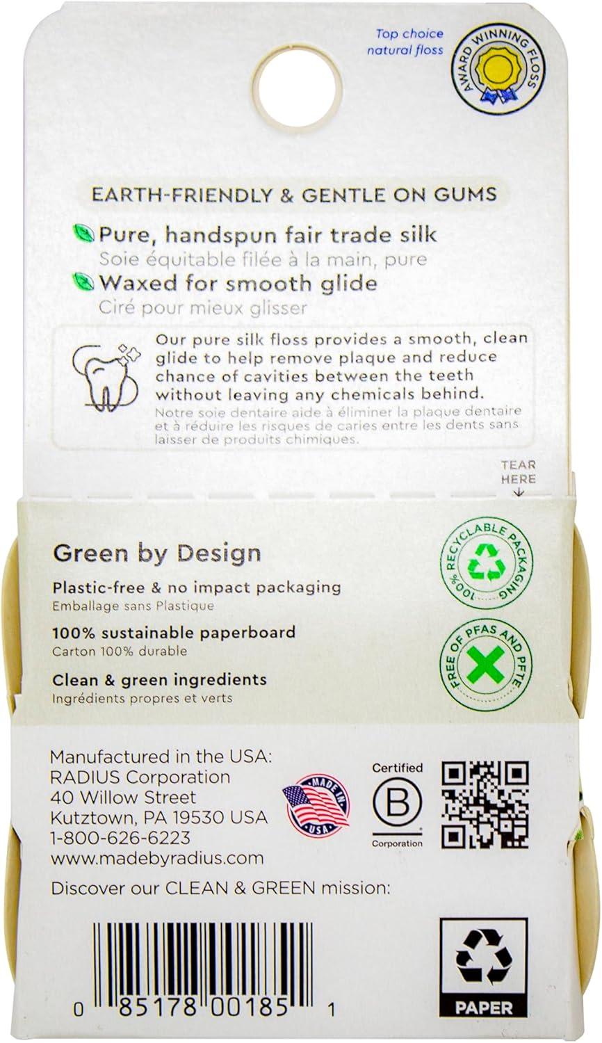 image:imageRADIUS Dental Floss Natural Floss Unscented Silk 33 Yards Compostable amp NonToxic Oral Care Designed to Help Fight Plaque Pack of 633 Yards Pack of 3