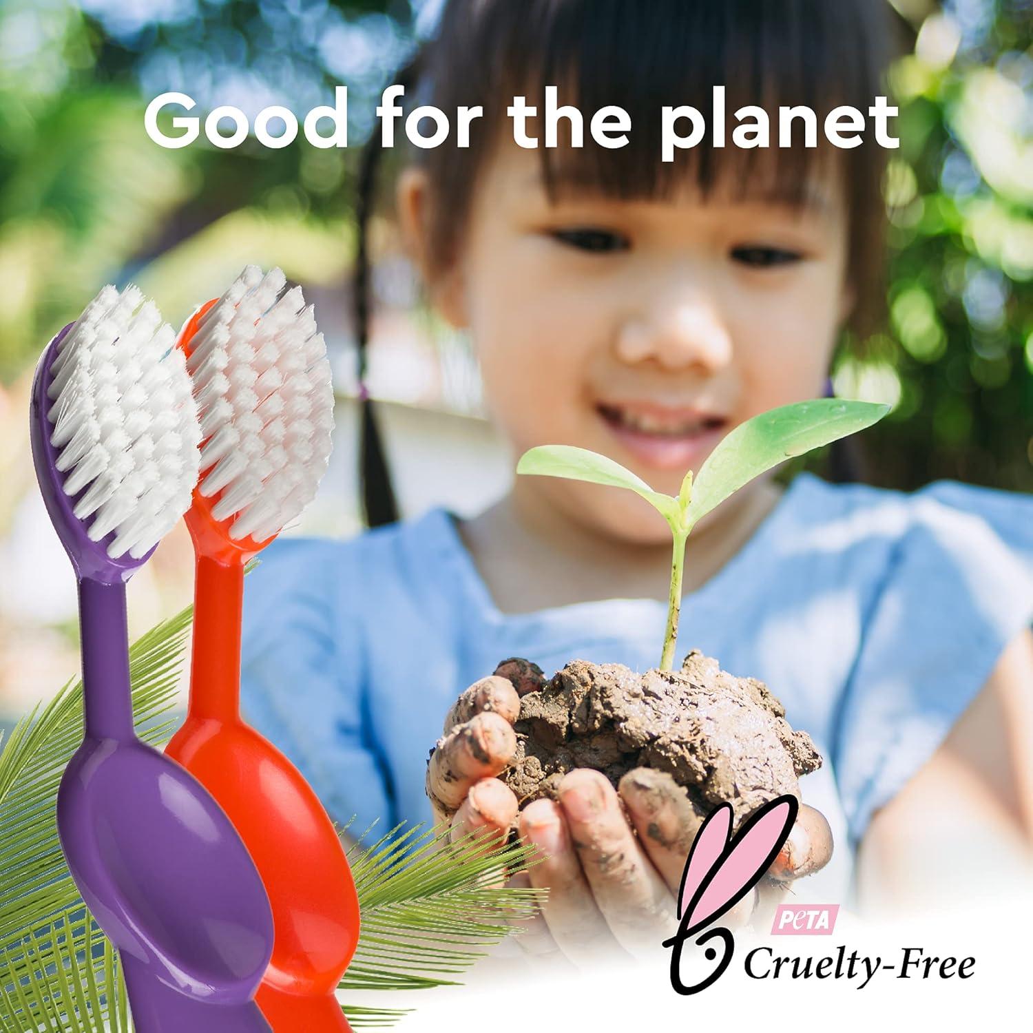 image:imageRADIUS Kidz Toothbrush Childrens Right Hand BPA Free ADA Accepted Designed to Clean Teeth amp Gums for Children 6 Years amp Up Pink Purple Green Pack of 3Assorted Pink Orange Yellow Purple Green Blue