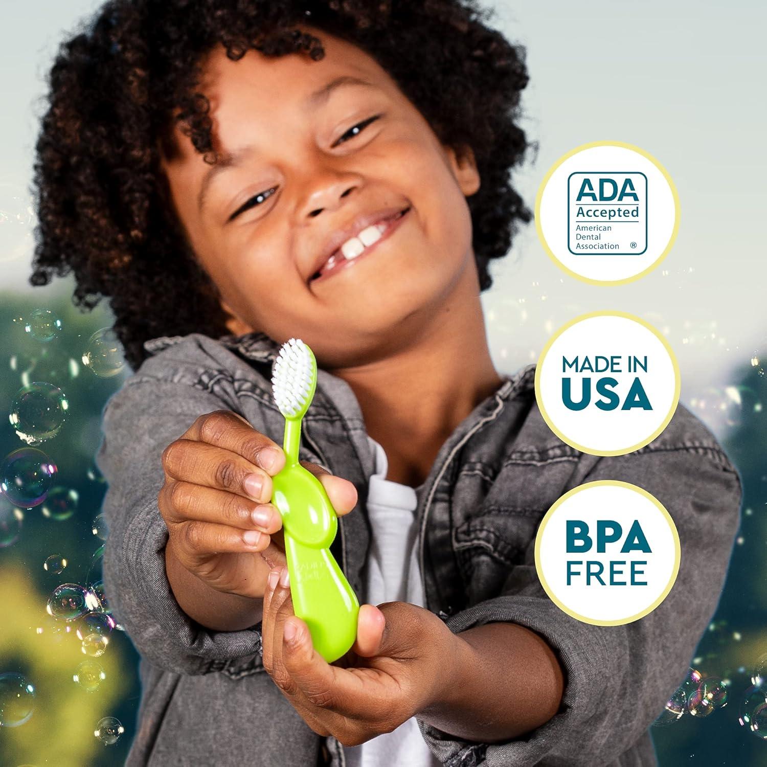 image:imageRADIUS Kidz Toothbrush Childrens Right Hand BPA Free ADA Accepted Designed to Clean Teeth amp Gums for Children 6 Years amp Up Pink Purple Green Pack of 3Assorted Pink Orange Yellow Purple Green Blue