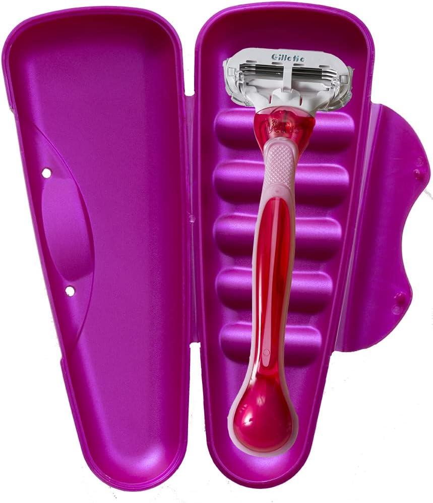 image:imageRADIUS Toothbrush Portable Travel Case Kit Standard Toothbrush Soap Razor Case Storage Box for Travel BPA Free 3 Count Caviar PearlAmethyst Purple