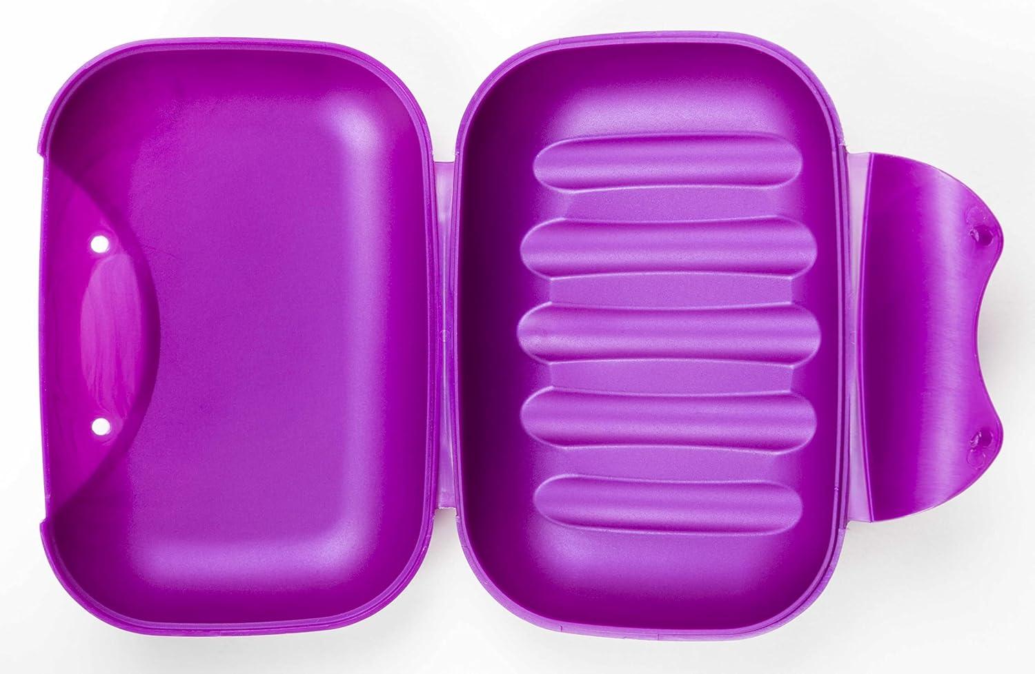 image:imageRADIUS Toothbrush Portable Travel Case Kit Standard Toothbrush Soap Razor Case Storage Box for Travel BPA Free 3 Count Caviar PearlAmethyst Purple
