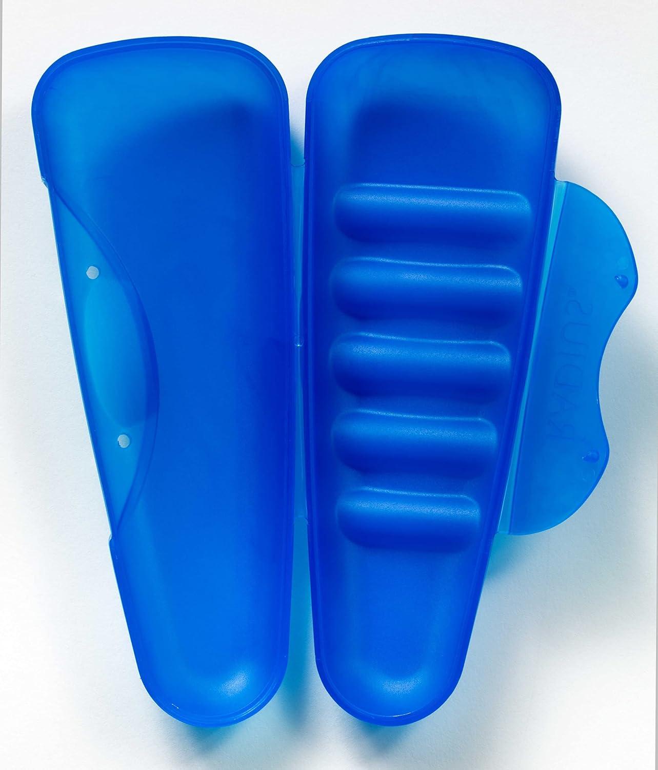image:imageRADIUS Toothbrush Portable Travel Case Kit Standard Toothbrush Soap Razor Case Storage Box for Travel BPA Free 3 Count Caviar PearlSapphire Blue
