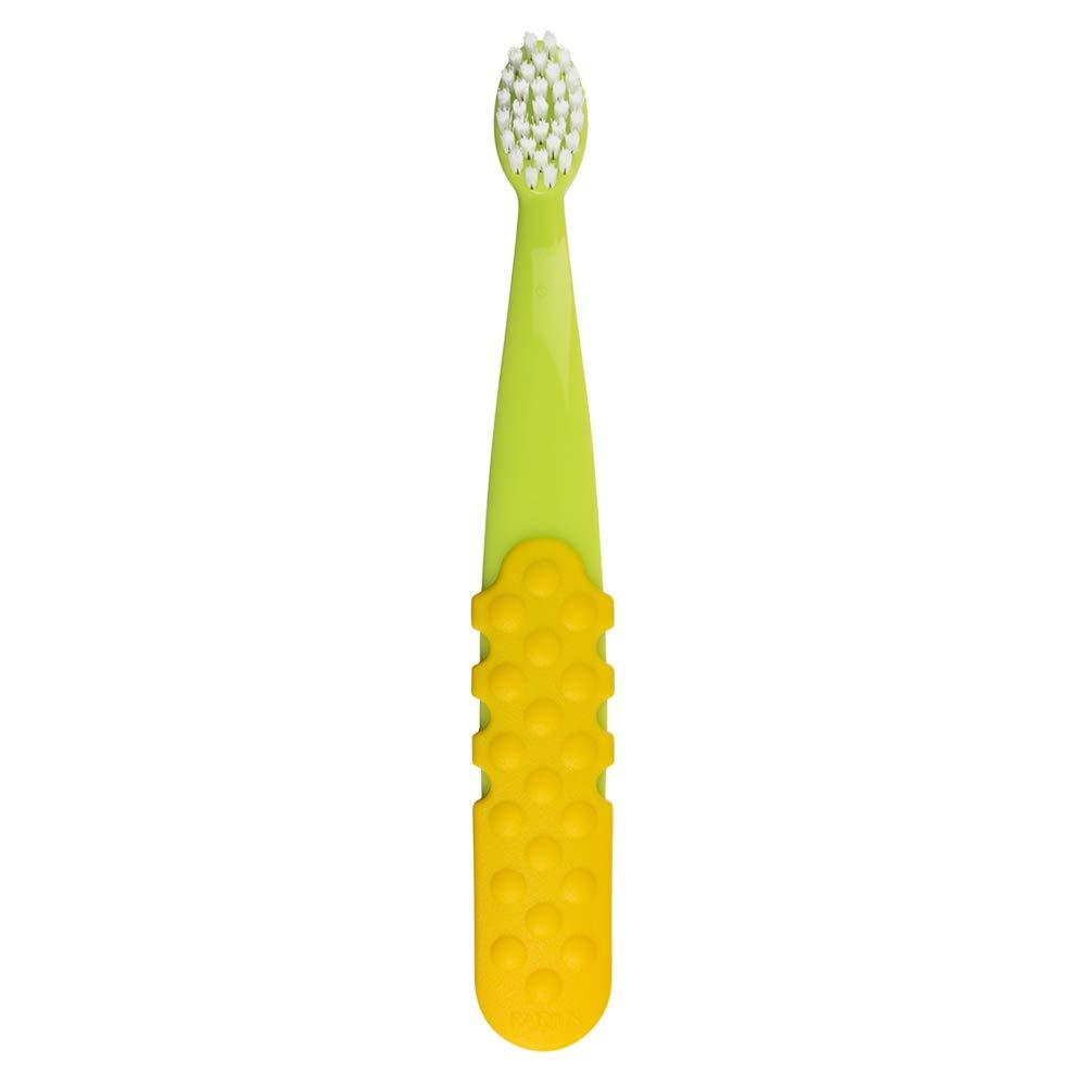 image:imageRADIUS Totz Plus Brush Kids Toothbrush Silky Soft BPA Free ADA Accepted Designed for Delicate Teeth amp Gums for Children 3 Years amp Up WhiteBlue Pack of 1GreenYellow