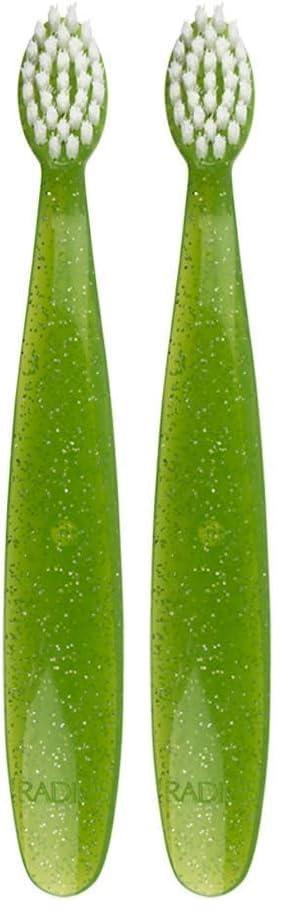 image:imageRADIUS Totz Toothbrush Extra Soft Brush BPA Free amp ADA Accepted Designed for Delicate Teeth amp Gums for Children 18 Months amp Up Blue Sparkle Pack of 1Green
