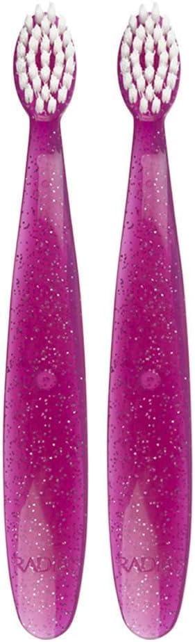 image:imageRADIUS Totz Toothbrush Extra Soft Brush BPA Free amp ADA Accepted Designed for Delicate Teeth amp Gums for Children 18 Months amp Up Magenta Sparkle Pack of 1Pink Sparkle