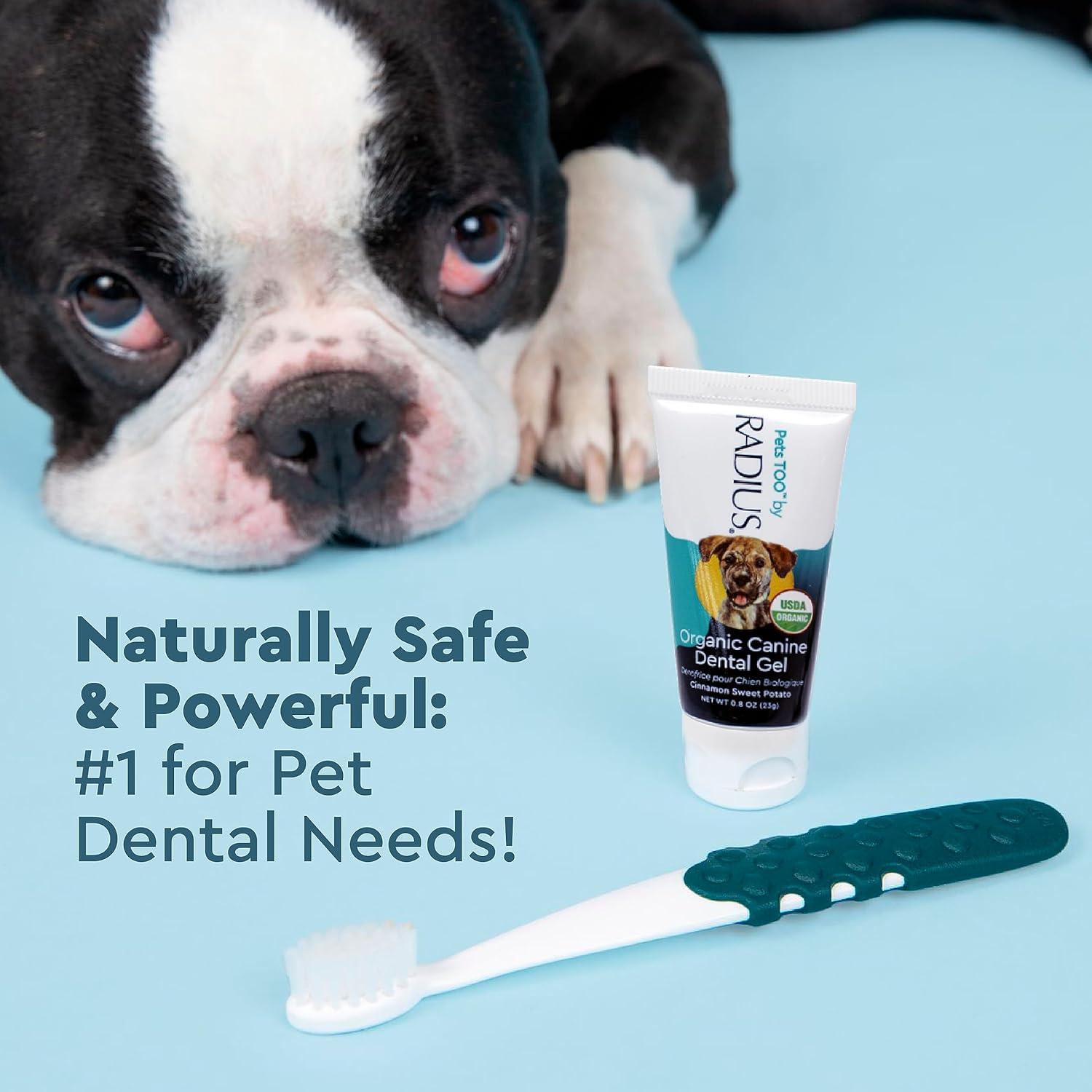 image:imageRADIUS USDA Organic Dental Solutions Puppy Kit 2 Units Kit Includes 1 Dog Toothbrush amp 1 08oz Toothpaste Ultra Soft Bristle amp Non Toxic Toothpaste for Dogs Designed to Clean Teeth Xylitol FreePuppy Pack of 1