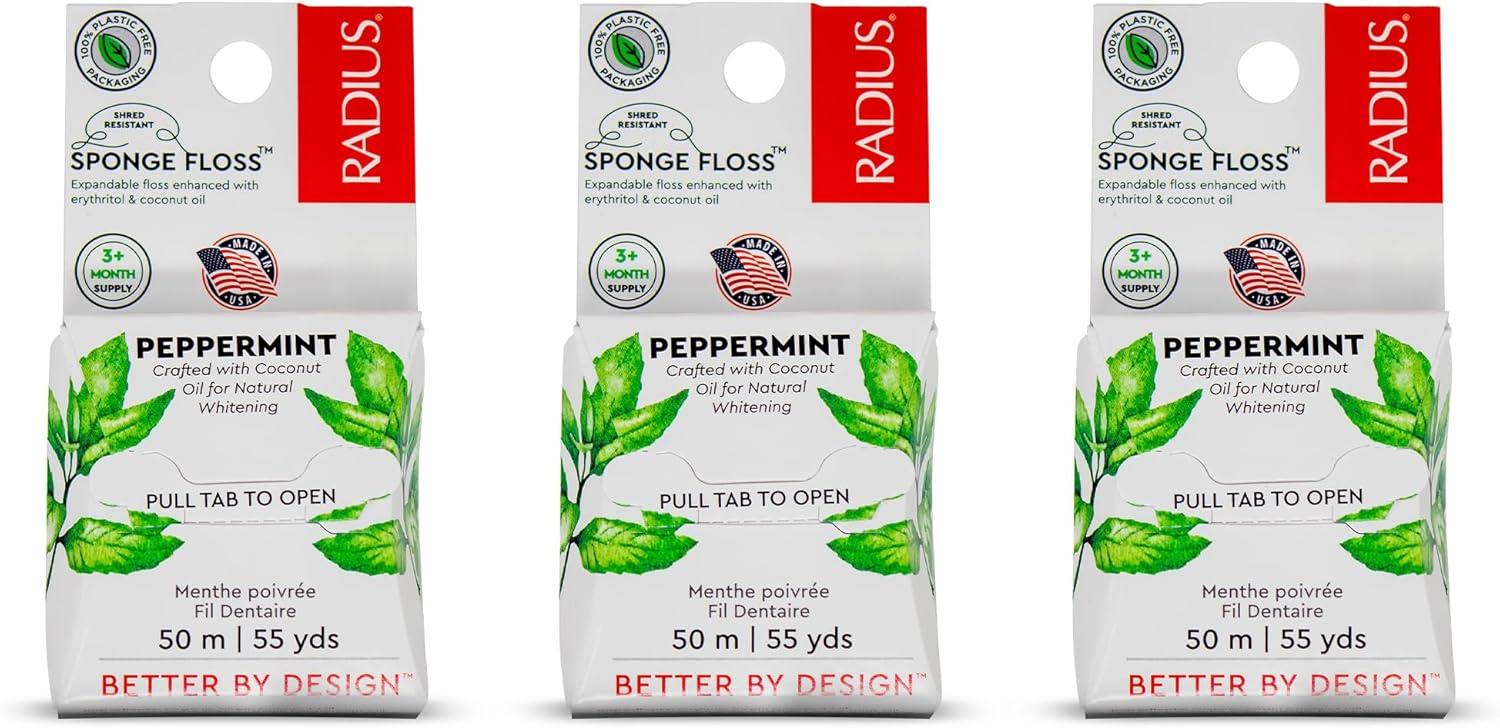 image:imageRadius Vanilla Mint Dental Floss 55 Yards Vegan amp NonToxic Oral Care Boost amp Designed to Help Fight Plaque Clear Pack of 3Peppermint