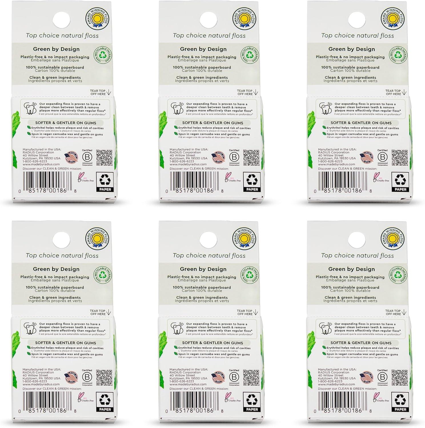 image:imageRadius Vanilla Mint Dental Floss 55 Yards Vegan amp NonToxic Oral Care Boost amp Designed to Help Fight Plaque Clear Pack of 3Peppermint