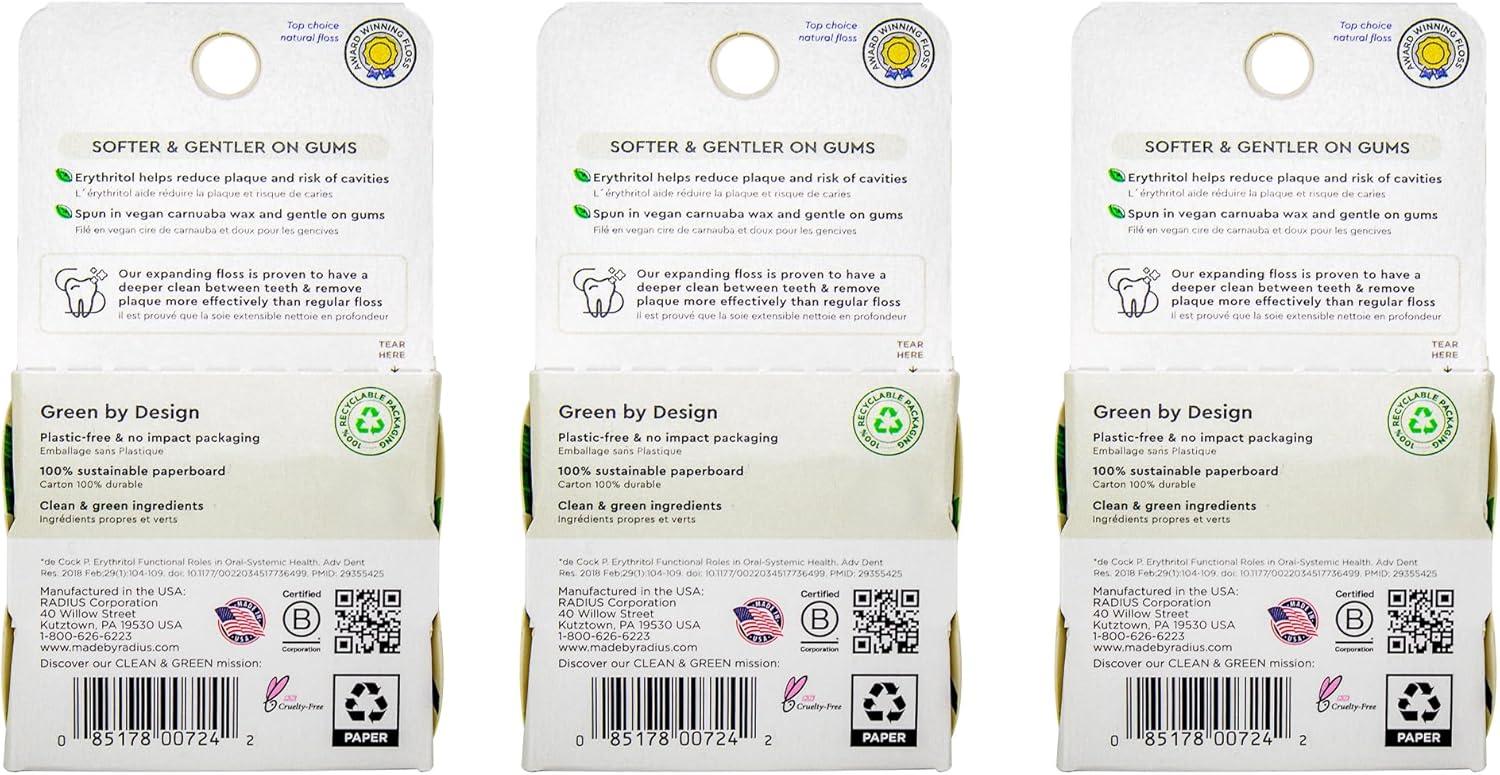 image:imageRadius Vanilla Mint Dental Floss 55 Yards Vegan amp NonToxic Oral Care Boost amp Designed to Help Fight Plaque Clear Pack of 3Vanilla Mint