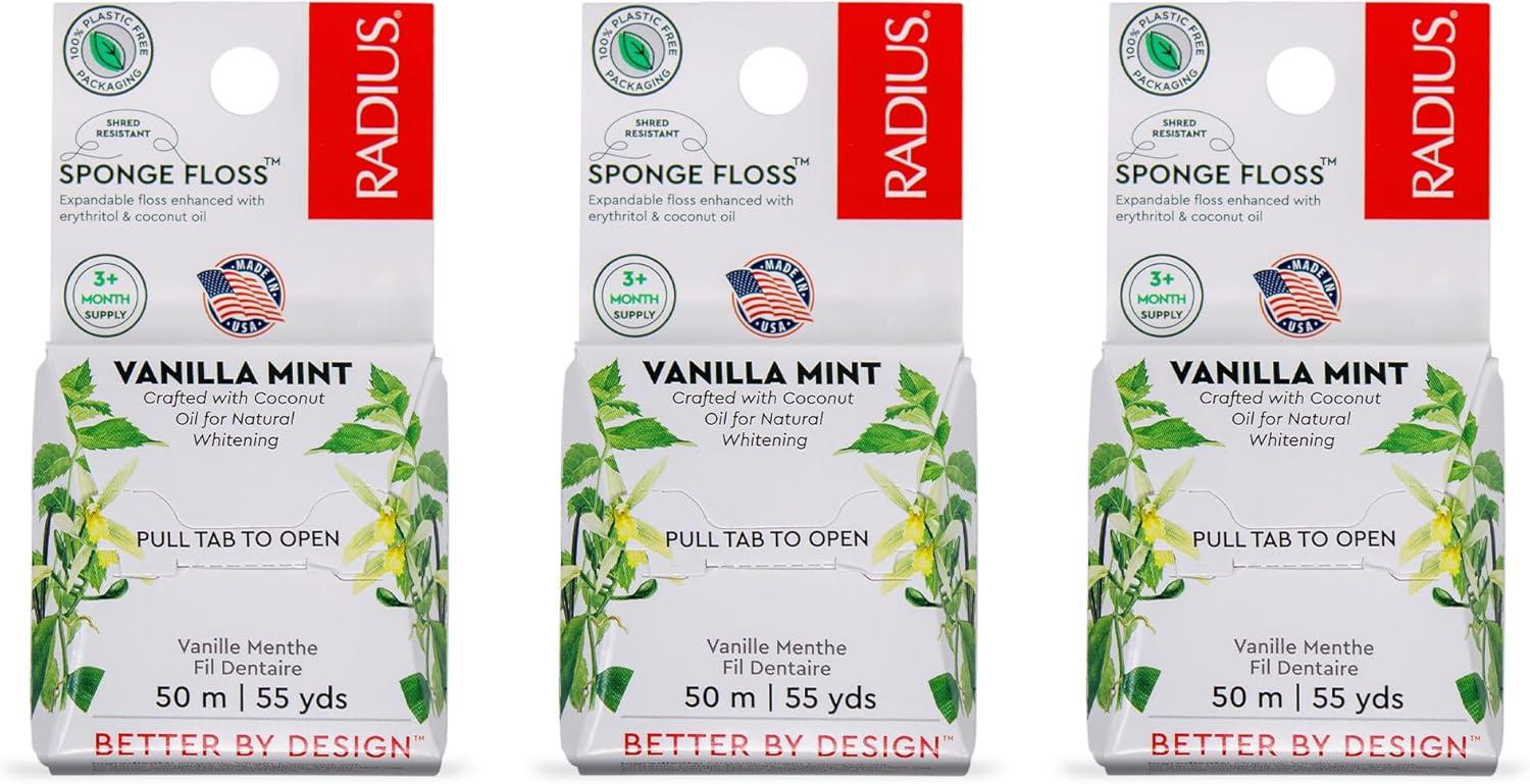 image:imageRadius Vanilla Mint Dental Floss 55 Yards Vegan amp NonToxic Oral Care Boost amp Designed to Help Fight Plaque Clear Pack of 3Vanilla Mint