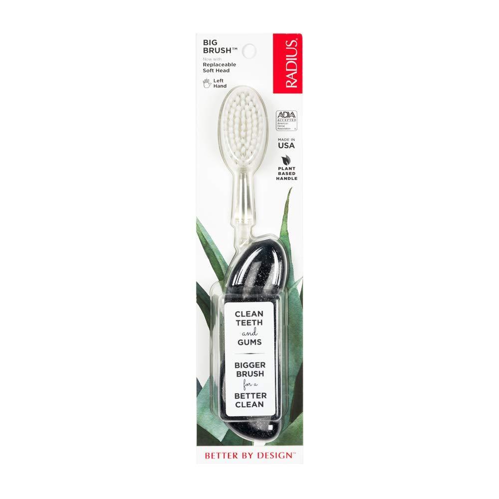 image:imageRADIUS Big Brush with Replaceable Head BPA Free amp ADA Accepted Toothbrush Designed to Improve Gum Health amp Reduce Gum Issues  Right Hand  Assorted  Pack of 6Black Sparkle