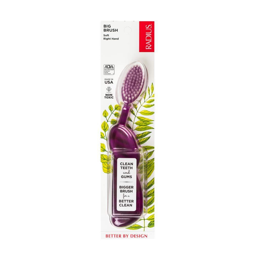 image:imageRADIUS Big Brush with Replaceable Head BPA Free amp ADA Accepted Toothbrush Designed to Improve Gum Health amp Reduce Gum Issues  Right Hand  Assorted  Pack of 6PlumNatural