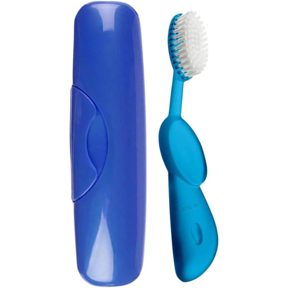 image:imageRADIUS Toothbrush Original Big Brush BPA Free ADA Accepted  Left Hand  White Brush with White CaseBlue