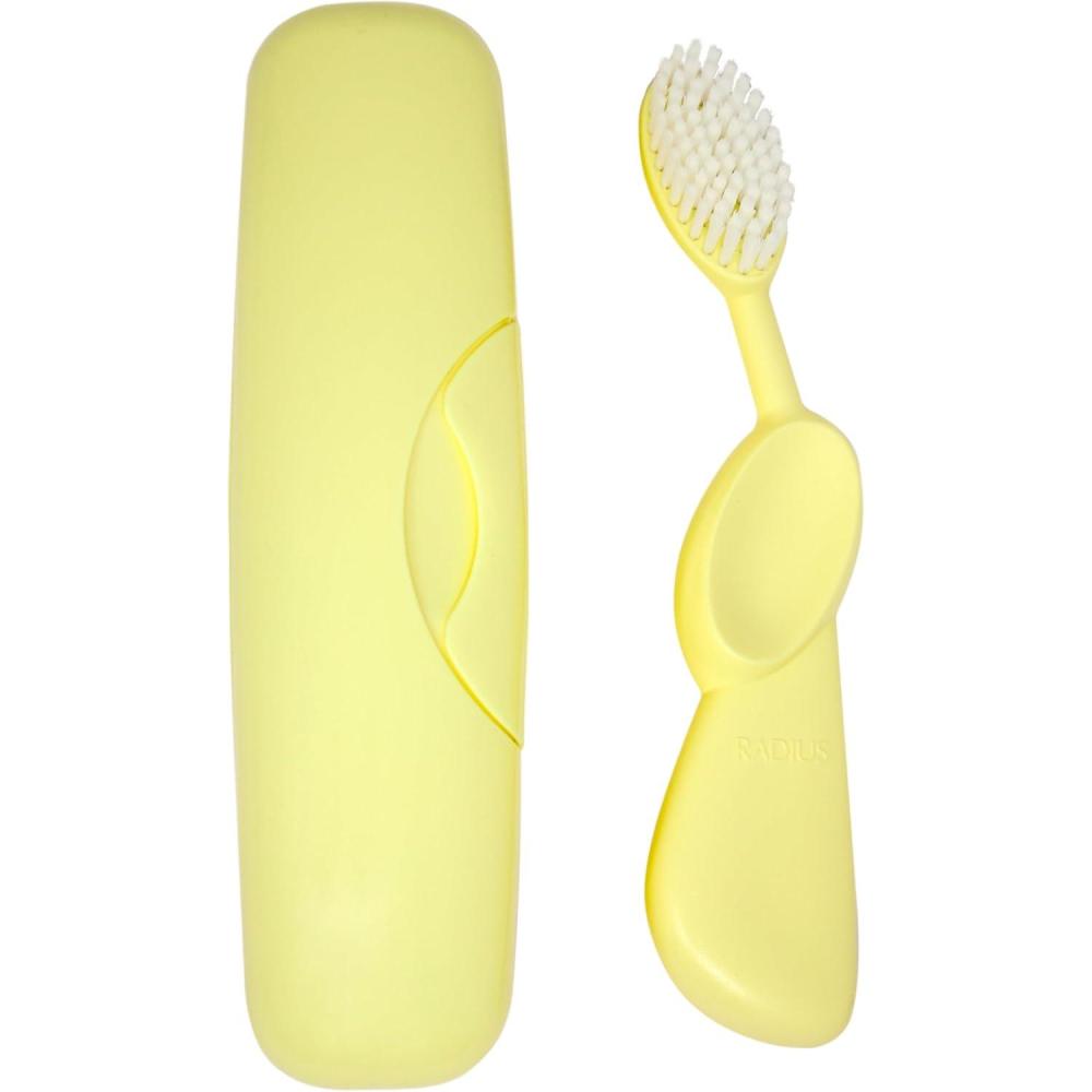 image:imageRADIUS Toothbrush Original Big Brush BPA Free ADA Accepted  Left Hand  White Brush with White CaseLemon