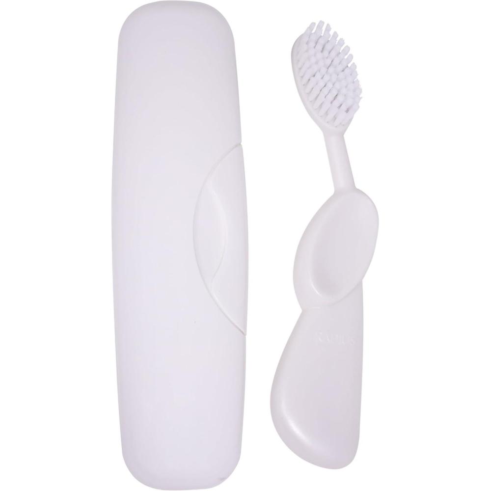 image:imageRADIUS Toothbrush Original Big Brush BPA Free ADA Accepted Left Hand White Brush with White CaseWhite